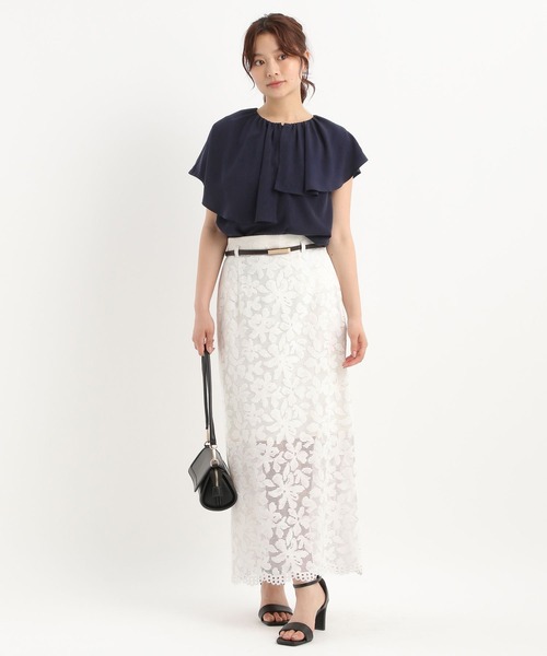 Andemiu（アンデミュウ）の「アシメフリルブラウス577651（シャツ/ブラウス・レディース・ホワイト系その他5/ブラック/オフホワイト/ネイビー・FREE）」の13枚目の写真