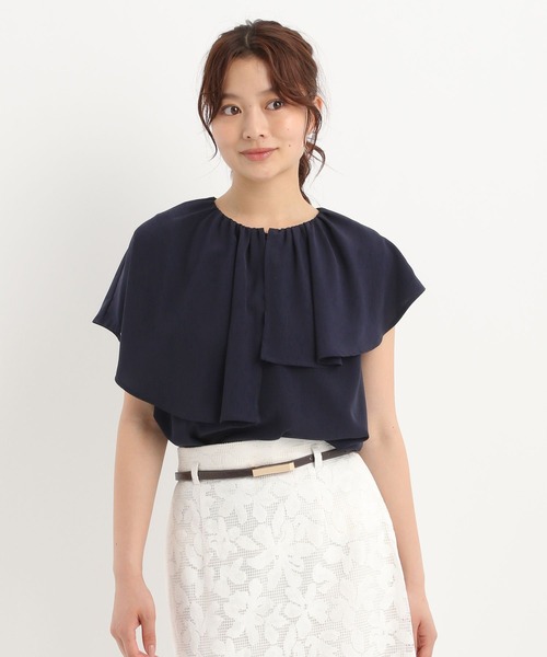 Andemiu（アンデミュウ）の「アシメフリルブラウス577651（シャツ/ブラウス・レディース・ホワイト系その他5/ブラック/オフホワイト/ネイビー・FREE）」の16枚目の写真