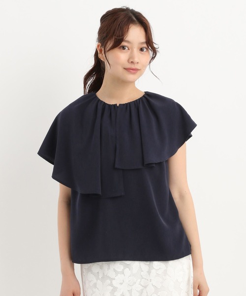 Andemiu（アンデミュウ）の「アシメフリルブラウス577651（シャツ/ブラウス・レディース・ホワイト系その他5/ブラック/オフホワイト/ネイビー・FREE）」の17枚目の写真