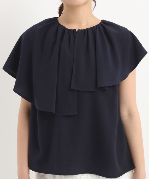 Andemiu（アンデミュウ）の「アシメフリルブラウス577651（シャツ/ブラウス・レディース・ホワイト系その他5/ブラック/オフホワイト/ネイビー・FREE）」の20枚目の写真