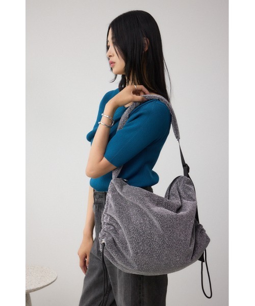 AZUL by moussy(アズールバイマウジー)の「サイドギャザーパデットバッグ(ショルダーバッグ・レディース・ブラック/ブラック系その他2/シルバー・FREE)」の12枚目の写真