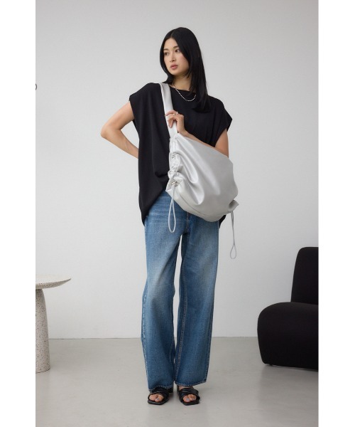 AZUL by moussy(アズールバイマウジー)の「サイドギャザーパデットバッグ(ショルダーバッグ・レディース・ブラック/ブラック系その他2/シルバー・FREE)」の22枚目の写真