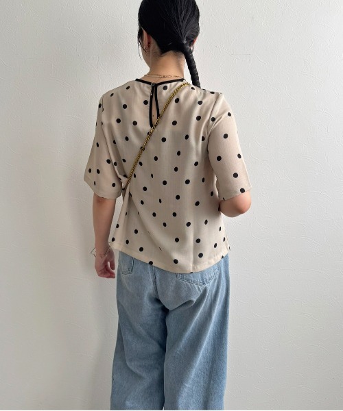 LHELBIE（レルビエ）の「リネンライクドットブラウスT（シャツ/ブラウス・レディース・ベージュ/オフホワイト/ブラック・M）」の19枚目の写真