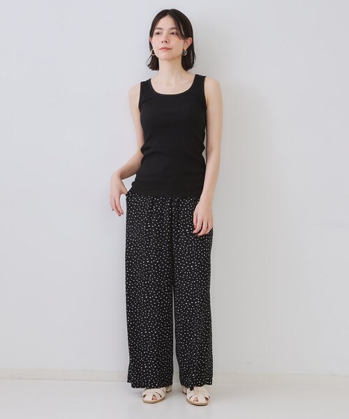 OPAQUE.CLIP(オペークドットクリップ)の「ベーシックテレコタンクトップ【洗濯機洗い可】(タンクトップ・レディース・アイボリー/ブラック/ダークブラウン・38/40)」の9枚目の写真