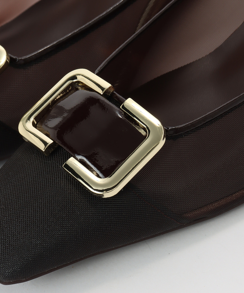 LE TALON(ルタロン)の「5cmスクエアチュールバックルパンプス(パンプス・レディース・ブラック×ブラック/ブラウン/ベージュ・22cm/22.5cm/24.5cm/25cm/23cm/23.5cm/24cm)」の16枚目の写真