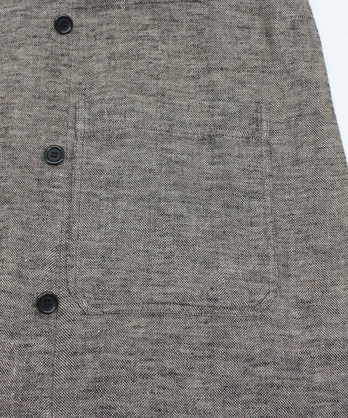 RNA-N（アールエヌエーエヌ）の「C0786 リネンオーバーコックコート（ステンカラーコート・レディース・ブラウン/チャコール/ブラック・FREE）」の7枚目の写真