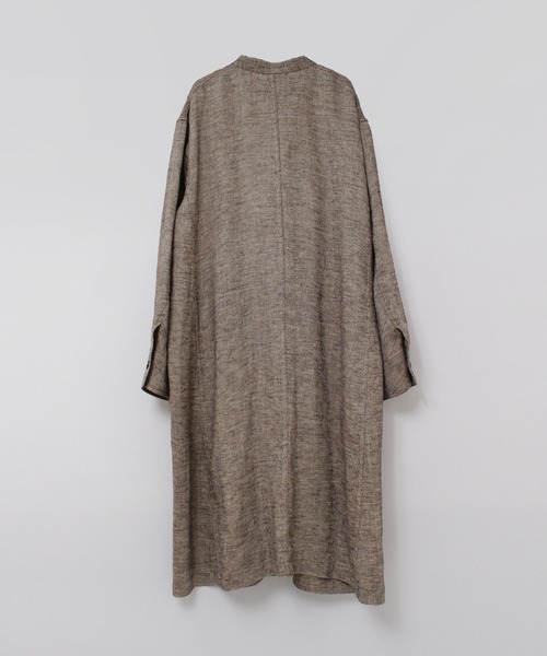 RNA-N（アールエヌエーエヌ）の「C0786 リネンオーバーコックコート（ステンカラーコート・レディース・ブラウン/チャコール/ブラック・FREE）」の5枚目の写真