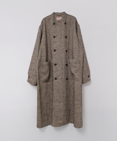 RNA-N（アールエヌエーエヌ）の「C0786 リネンオーバーコックコート（ステンカラーコート・レディース・ブラウン/チャコール/ブラック・FREE）」の4枚目の写真