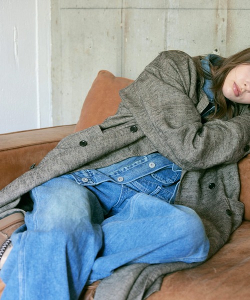 RNA-N（アールエヌエーエヌ）の「C0786 リネンオーバーコックコート（ステンカラーコート・レディース・ブラウン/チャコール/ブラック・FREE）」の22枚目の写真