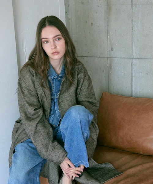 RNA-N（アールエヌエーエヌ）の「C0786 リネンオーバーコックコート（ステンカラーコート・レディース・ブラウン/チャコール/ブラック・FREE）」の20枚目の写真