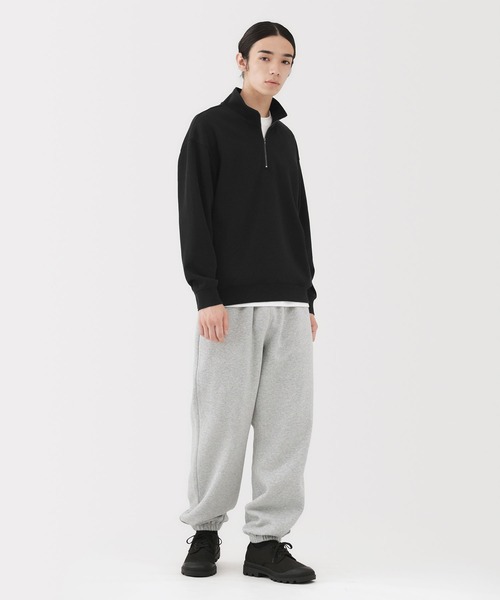 無印良品（ムジルシリョウヒン）の「紳士　二重編みハーフジッププルオーバー（スウェット・メンズ・ブラック/ダークネイビー/サンドベージュ/カーキ系・S/M/L/XL）」の12枚目の写真