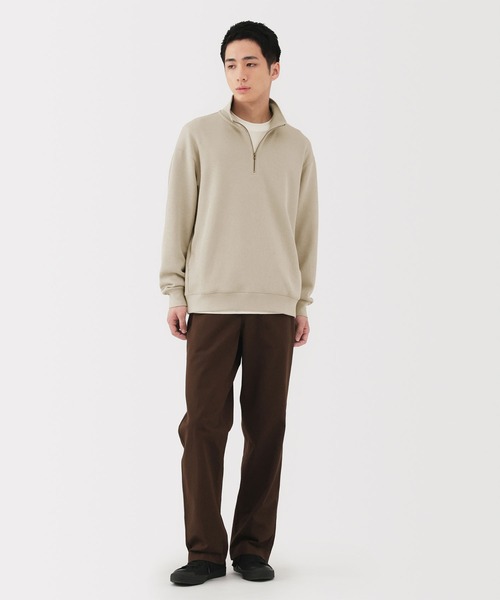 無印良品（ムジルシリョウヒン）の「紳士　二重編みハーフジッププルオーバー（スウェット・メンズ・ブラック/ダークネイビー/サンドベージュ/カーキ系・S/M/L/XL）」の17枚目の写真