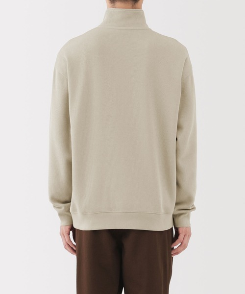 無印良品（ムジルシリョウヒン）の「紳士　二重編みハーフジッププルオーバー（スウェット・メンズ・ブラック/ダークネイビー/サンドベージュ/カーキ系・S/M/L/XL）」の19枚目の写真