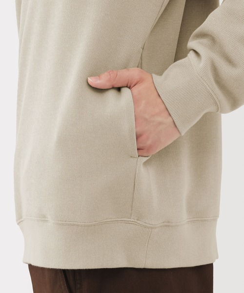 無印良品（ムジルシリョウヒン）の「紳士　二重編みハーフジッププルオーバー（スウェット・メンズ・ブラック/ダークネイビー/サンドベージュ/カーキ系・S/M/L/XL）」の21枚目の写真