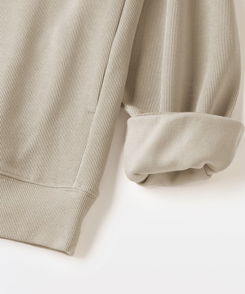 無印良品（ムジルシリョウヒン）の「紳士　二重編みハーフジッププルオーバー（スウェット・メンズ・ブラック/ダークネイビー/サンドベージュ/カーキ系・S/M/L/XL）」の22枚目の写真