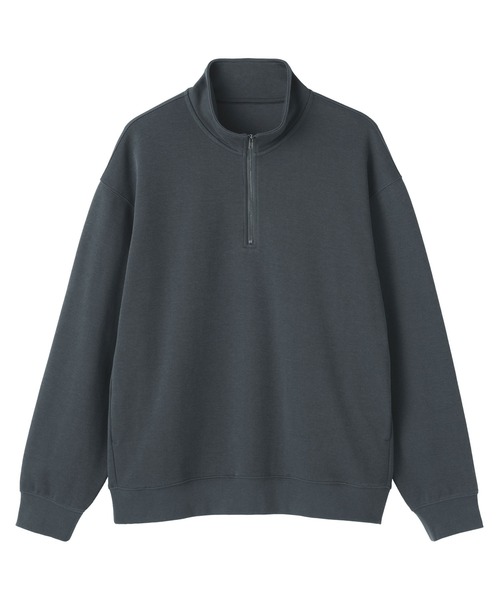 無印良品（ムジルシリョウヒン）の「紳士　二重編みハーフジッププルオーバー（スウェット・メンズ・ブラック/ダークネイビー/サンドベージュ/カーキ系・S/M/L/XL）」の10枚目の写真