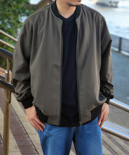ikka(イッカ)の「撥水メランジリブブルゾン(ブルゾン・メンズ・ブラック/グレー/ネイビー・XL/L/M/S)」の1枚目の写真