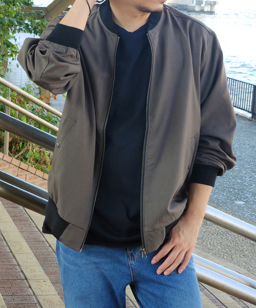 ikka(イッカ)の「撥水メランジリブブルゾン(ブルゾン・メンズ・ブラック/グレー/ネイビー・XL/L/M/S)」の8枚目の写真