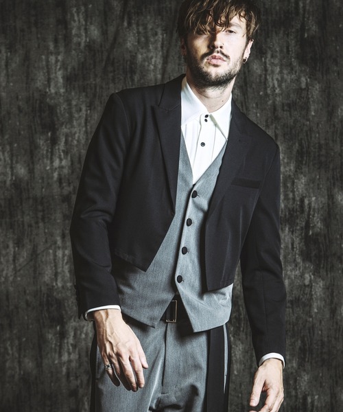 NO ID.（ノーアイディ）の「【NO ID.】Layered Short Jacket / レイヤード ショート ジャケット（テーラードジャケット・メンズ・ブラック/その他23・2/1）」の4枚目の写真