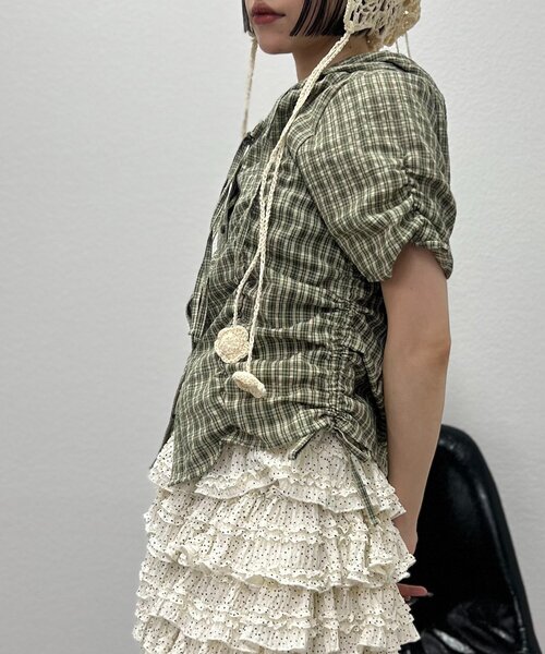 w closet（ダブルクローゼット）の「【25AW】フーディーチェックシャツ（シャツ/ブラウス・レディース・レッド/カーキ/ブルー・FREE）」の11枚目の写真