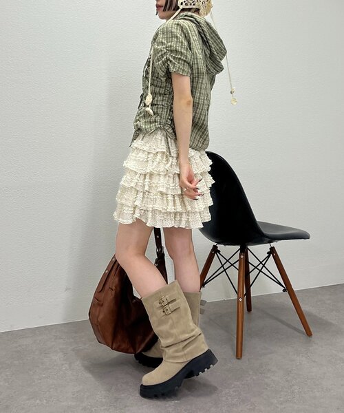 w closet（ダブルクローゼット）の「【25AW】フーディーチェックシャツ（シャツ/ブラウス・レディース・レッド/カーキ/ブルー・FREE）」の20枚目の写真