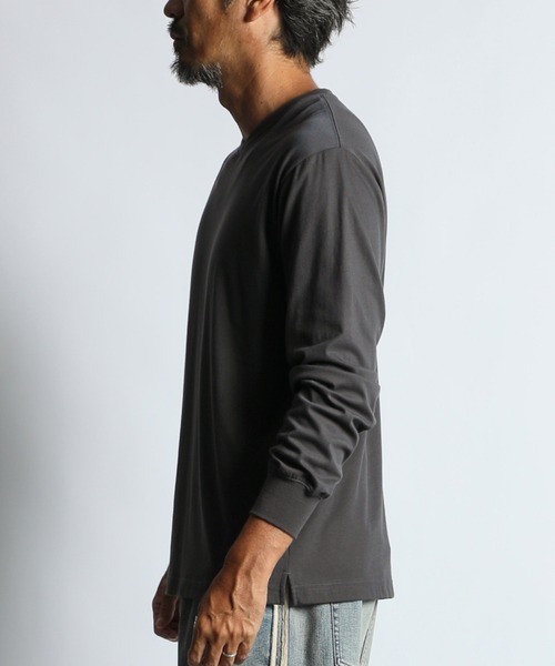 The DUFFER of ST.GEORGE（ザダファーオブセントジョージ）の「OPTIMA COOL V-NECK L/S TEE：オプティマクール Vネック ロンTEE（Tシャツ/カットソー・メンズ・チャコールグレー/ブラック/ホワイト・MEDIUM/SMALL/X-LARGE/LARGE）」の16枚目の写真