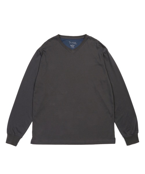 The DUFFER of ST.GEORGE（ザダファーオブセントジョージ）の「OPTIMA COOL V-NECK L/S TEE：オプティマクール Vネック ロンTEE（Tシャツ/カットソー・メンズ・チャコールグレー/ブラック/ホワイト・MEDIUM/SMALL/X-LARGE/LARGE）」の10枚目の写真