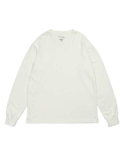 The DUFFER of ST.GEORGE（ザダファーオブセントジョージ）の「OPTIMA COOL V-NECK L/S TEE：オプティマクール Vネック ロンTEE（Tシャツ/カットソー・メンズ・チャコールグレー/ブラック/ホワイト・MEDIUM/SMALL/X-LARGE/LARGE）」の8枚目の写真