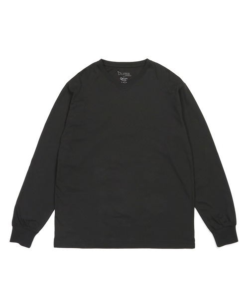 The DUFFER of ST.GEORGE（ザダファーオブセントジョージ）の「OPTIMA COOL V-NECK L/S TEE：オプティマクール Vネック ロンTEE（Tシャツ/カットソー・メンズ・チャコールグレー/ブラック/ホワイト・MEDIUM/SMALL/X-LARGE/LARGE）」の9枚目の写真