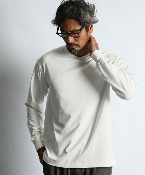 The DUFFER of ST.GEORGE（ザダファーオブセントジョージ）の「OPTIMA COOL V-NECK L/S TEE：オプティマクール Vネック ロンTEE（Tシャツ/カットソー・メンズ・チャコールグレー/ブラック/ホワイト・MEDIUM/SMALL/X-LARGE/LARGE）」の19枚目の写真