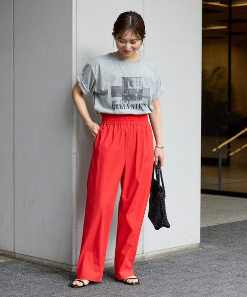 JOURNAL STANDARD(ジャーナルスタンダード)の「《追加6》【撥水/接触冷感/洗える/UVカット】リネンナイロンストレッチワイドパンツ(その他パンツ・レディース・ブラウン系その他/ブラック/レッド/グレー・38/36/34/40)」の10枚目の写真