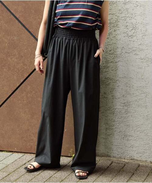 JOURNAL STANDARD(ジャーナルスタンダード)の「《追加6》【撥水/接触冷感/洗える/UVカット】リネンナイロンストレッチワイドパンツ(その他パンツ・レディース・ブラウン系その他/ブラック/レッド/グレー・38/36/34/40)」の17枚目の写真