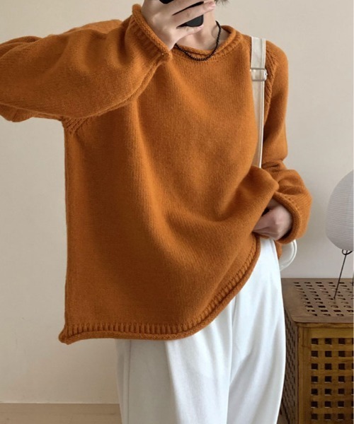 kirakiraShop(キラキラショップ)の「ボリューム袖 ラグラン ニット(ニット/セーター・レディース・クリーム/ブルー/グレー/ピンク/グリーン/オレンジ・FREE)」の6枚目の写真
