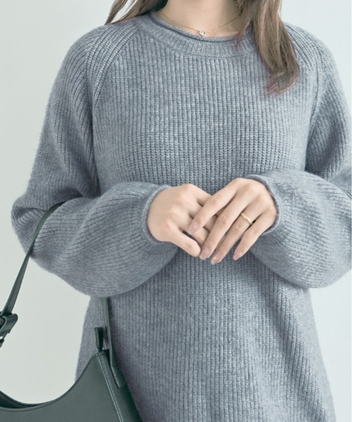 kirakiraShop(キラキラショップ)の「ボリューム袖 ラグラン ニット(ニット/セーター・レディース・クリーム/ブルー/グレー/ピンク/グリーン/オレンジ・FREE)」の10枚目の写真