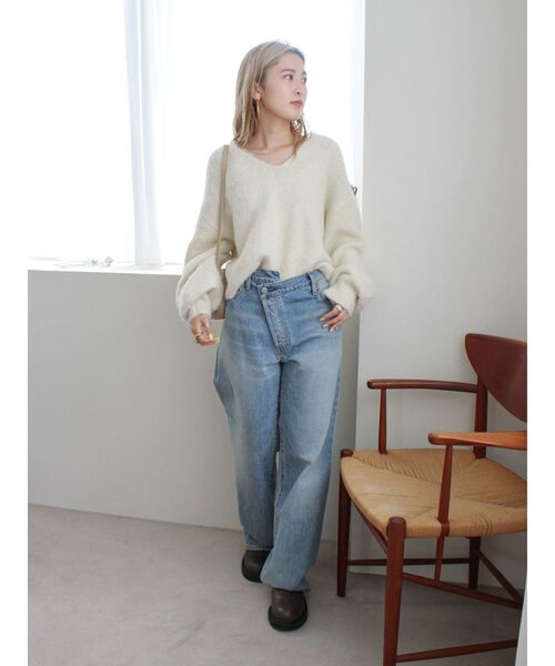 Ungrid（アングリッド）の「バックオープンデザインニット（ニット/セーター・レディース・アイボリー/レッド/ブラウン・FREE）」の7枚目の写真