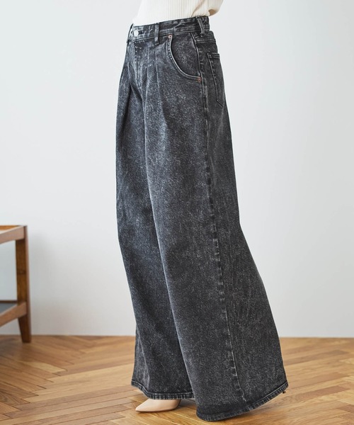 EDWIN(エドウィン)の「essentials タックワイドデニムパンツ(デニムパンツ・レディース・ブラック系その他/ブルー系その他・X-SMALL/SMALL/MEDIUM/LARGE)」の6枚目の写真