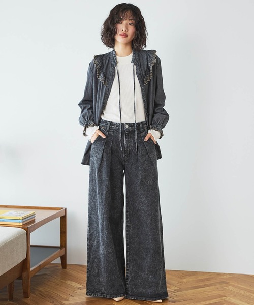 EDWIN(エドウィン)の「essentials タックワイドデニムパンツ(デニムパンツ・レディース・ブラック系その他/ブルー系その他・X-SMALL/SMALL/MEDIUM/LARGE)」の11枚目の写真