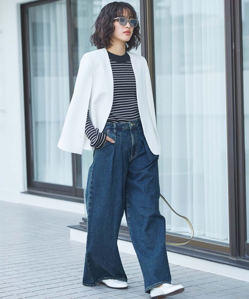 EDWIN(エドウィン)の「essentials タックワイドデニムパンツ(デニムパンツ・レディース・ブラック系その他/ブルー系その他・X-SMALL/SMALL/MEDIUM/LARGE)」の20枚目の写真