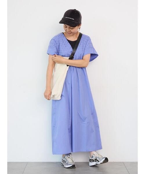 Lugnoncure(ルノンキュール)の「アイレットレースワンピース(ワンピース・レディース・ベージュ/ブルー/ブラック・F)」の3枚目の写真