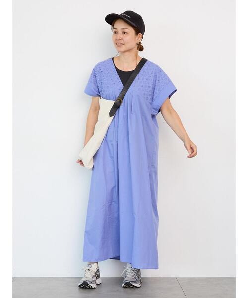 Lugnoncure(ルノンキュール)の「アイレットレースワンピース(ワンピース・レディース・ベージュ/ブルー/ブラック・F)」の9枚目の写真