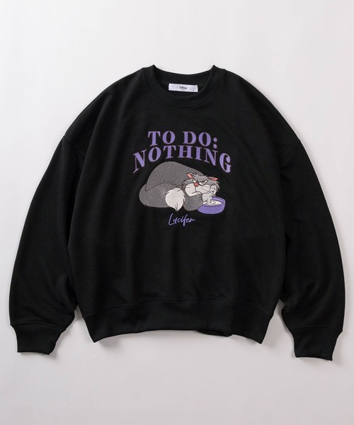 Disney（ディズニー）の「【71】【Disney/ディズニー】ミッキーマウス/トイストーリー/ルシファー/ズートピア アップリケ サガラ刺繍 裏毛スウェット/レディース（スウェット・レディース・アッシュグレー/ライトブルー/ブラック/ピンク/レッド/パープル/ブラック系その他/クリーム・M/L）」の9枚目の写真