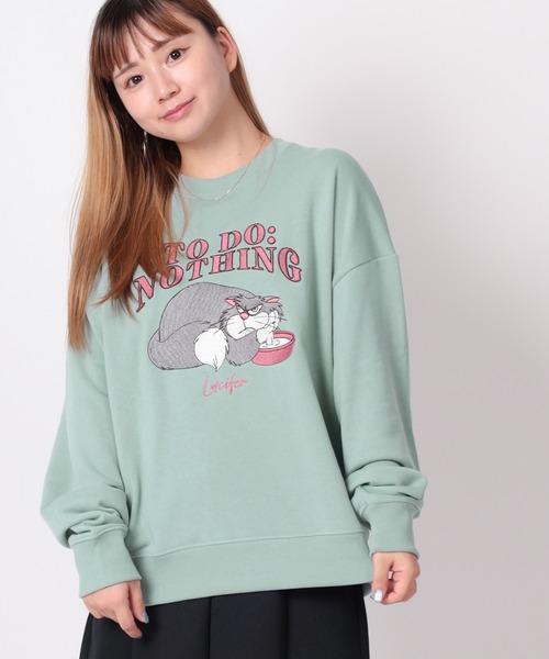 Disney（ディズニー）の「【71】【Disney/ディズニー】ミッキーマウス/トイストーリー/ルシファー/ズートピア アップリケ サガラ刺繍 裏毛スウェット/レディース（スウェット・レディース・アッシュグレー/ライトブルー/ブラック/ピンク/レッド/パープル/ブラック系その他/クリーム・M/L）」の21枚目の写真