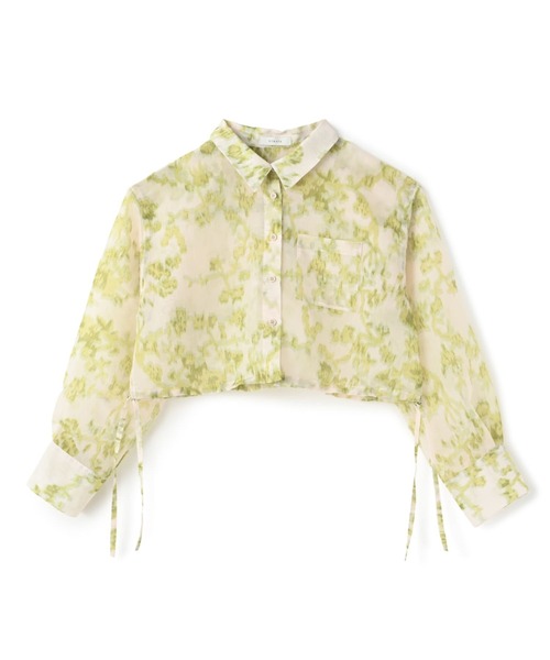 STRATA(エストラータ)の「シルキーシアーフラワーシャツブラウス 【低身長・小柄女性】(シャツ/ブラウス・レディース・グリーン・ONE SIZE)」の4枚目の写真