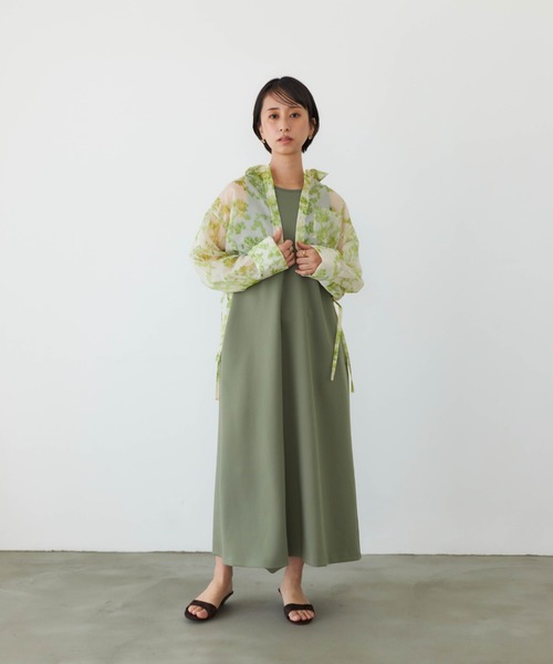 STRATA(エストラータ)の「シルキーシアーフラワーシャツブラウス 【低身長・小柄女性】(シャツ/ブラウス・レディース・グリーン・ONE SIZE)」の7枚目の写真
