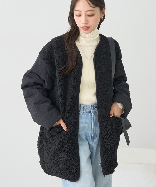 セール】【2025AW】ボアキルトミドルコート（ブルゾン）｜earth