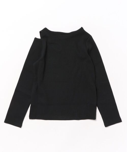 coca(coca)(コカ)の「キッズ リブアシメ肩あき長袖Tシャツ(Tシャツ/カットソー・キッズ・ブラック/ホワイト・140/130/150/120)」の21枚目の写真