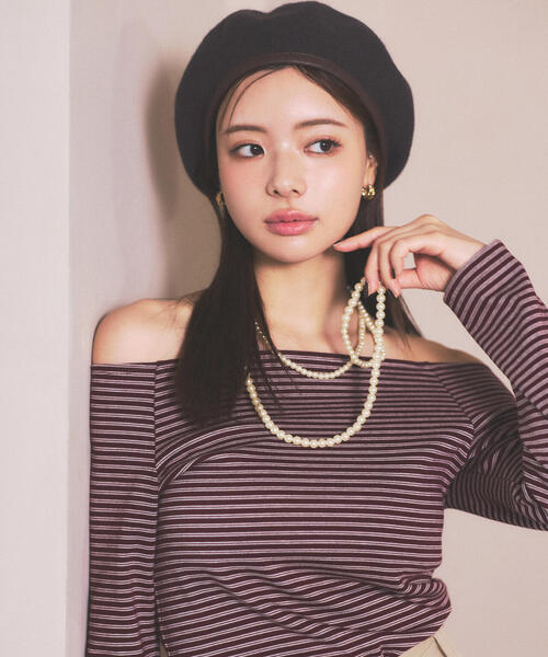 PROPORTION BODY DRESSING（プロポーションボディドレッシング）の「＜ハンドウォッシャブル＞オフショルカットソー / 1215260001（Tシャツ/カットソー・レディース・ブラック系その他/ワイン・FREE）」の12枚目の写真