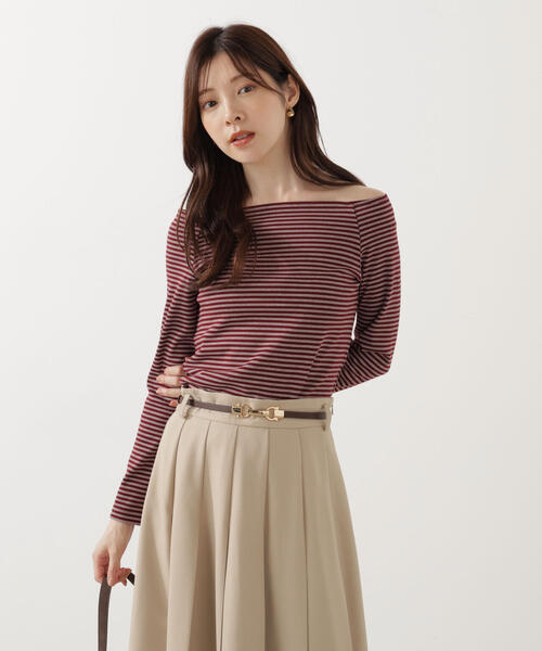 PROPORTION BODY DRESSING（プロポーションボディドレッシング）の「＜ハンドウォッシャブル＞オフショルカットソー / 1215260001（Tシャツ/カットソー・レディース・ブラック系その他/ワイン・FREE）」の8枚目の写真