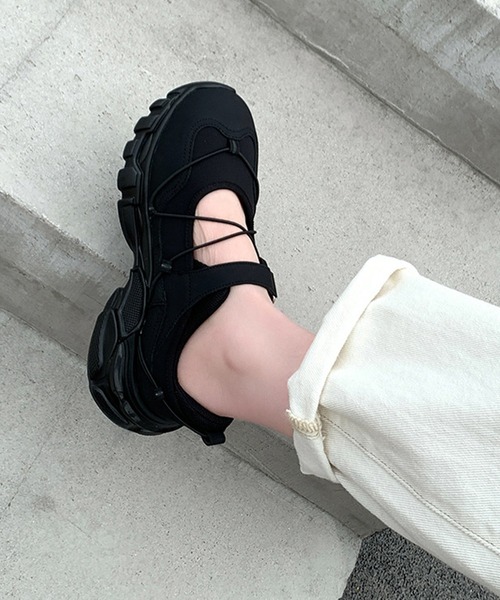 c.u.l(シーユーエル)の「クロスコード バレエ メリージェーン スニーカー culs149(スニーカー・レディース・ブラック・37/36/38/39)」の3枚目の写真