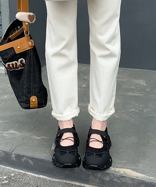 c.u.l(シーユーエル)の「クロスコード バレエ メリージェーン スニーカー culs149(スニーカー・レディース・ブラック・37/36/38/39)」の5枚目の写真